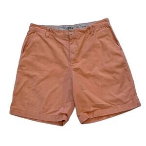 IZOD Saltwater Cotton Chino Shorts, Sunwashed Light Orange, 36W, 8 1/2 Inseam